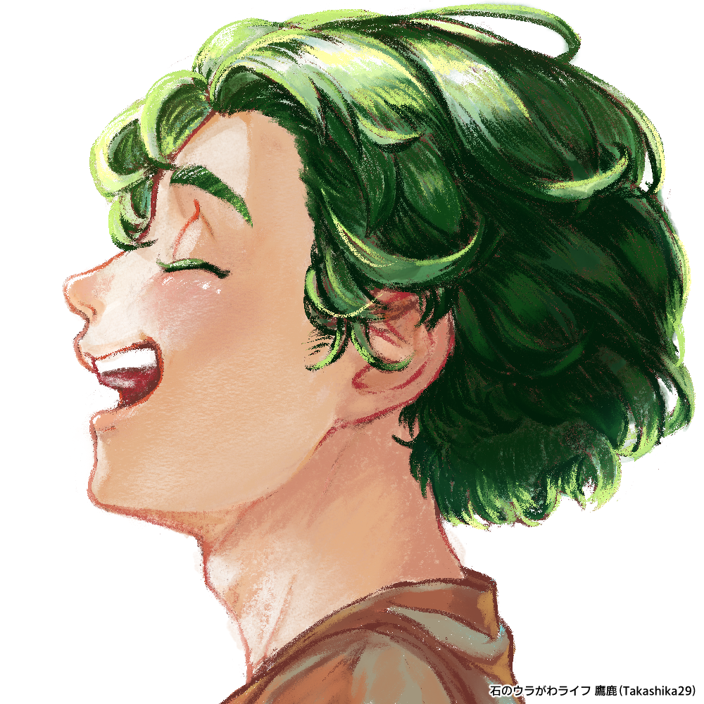 フリアン・カレスティアの笑顔を横から描いたイラスト